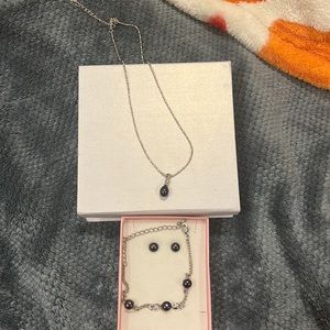 Matching bracelet earring and necklace set